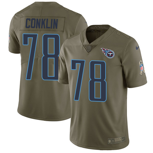 Nike Titans #78 Jack Conklin Olive Men's Stitched NFL Limited Salute to Service Jersey